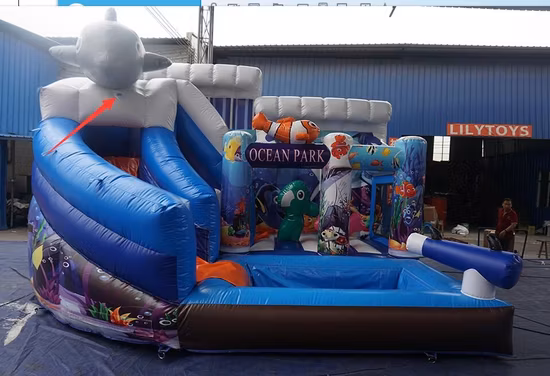 Castillo de tobogán inflable para niños con piscina para niños, trampolín de salto