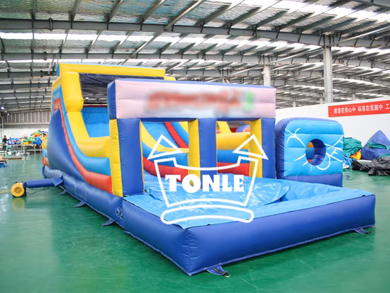 Carrera de obstáculos inflable barata para la venta