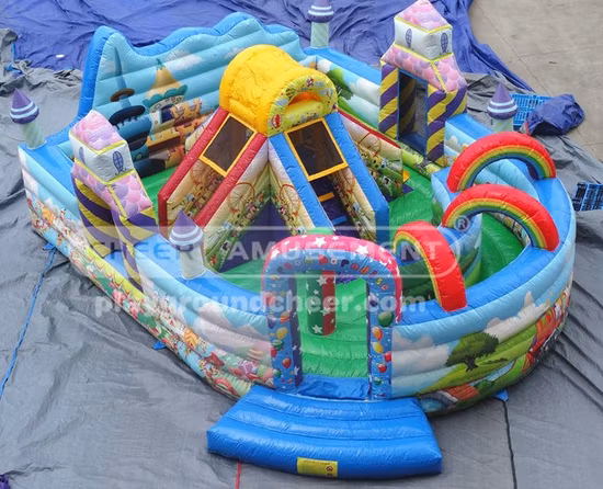 Cheer Amusement Rainbow Kids Castillo animoso inflable para rebotar, saltar